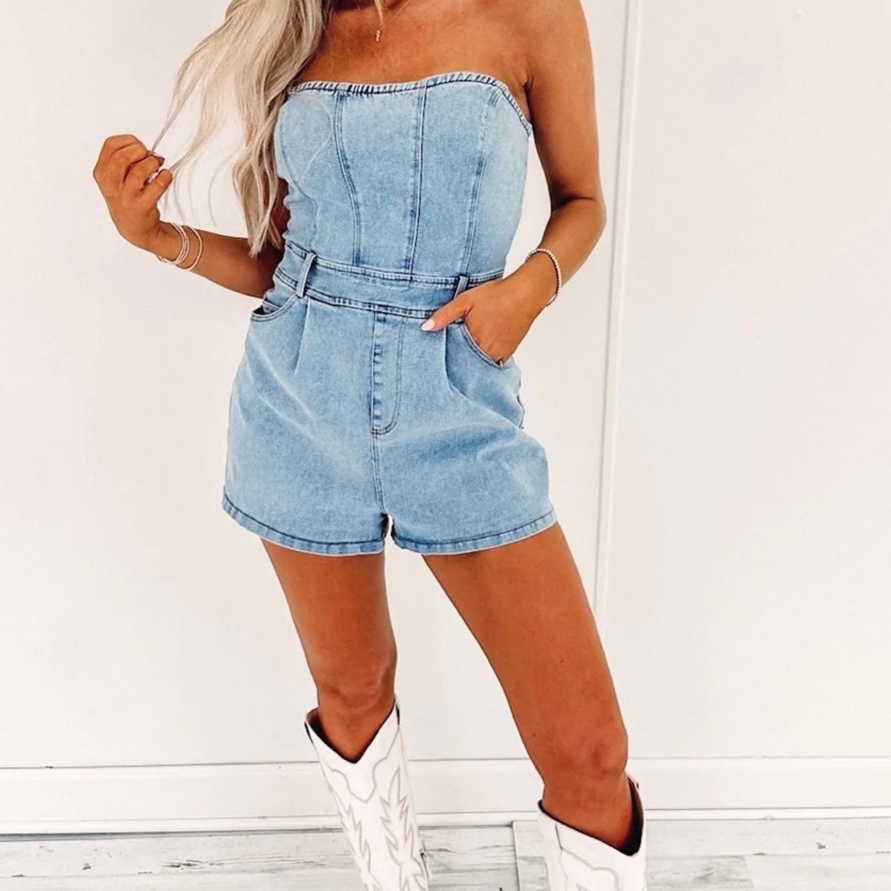 Callie Denim Romper